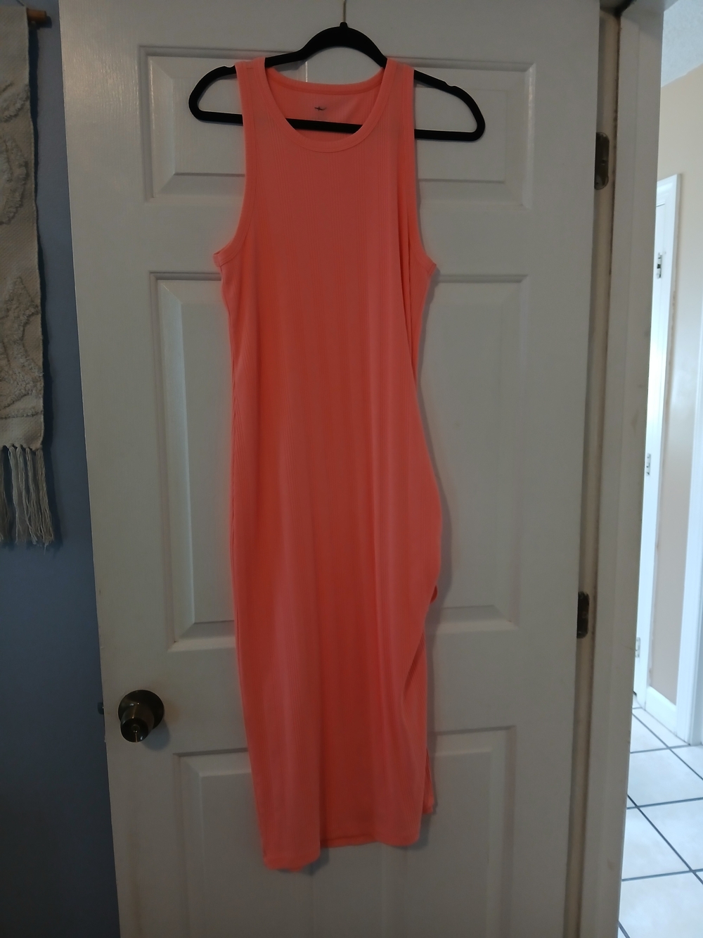 aerie Coral Sleeveless Maxi Tank Dress